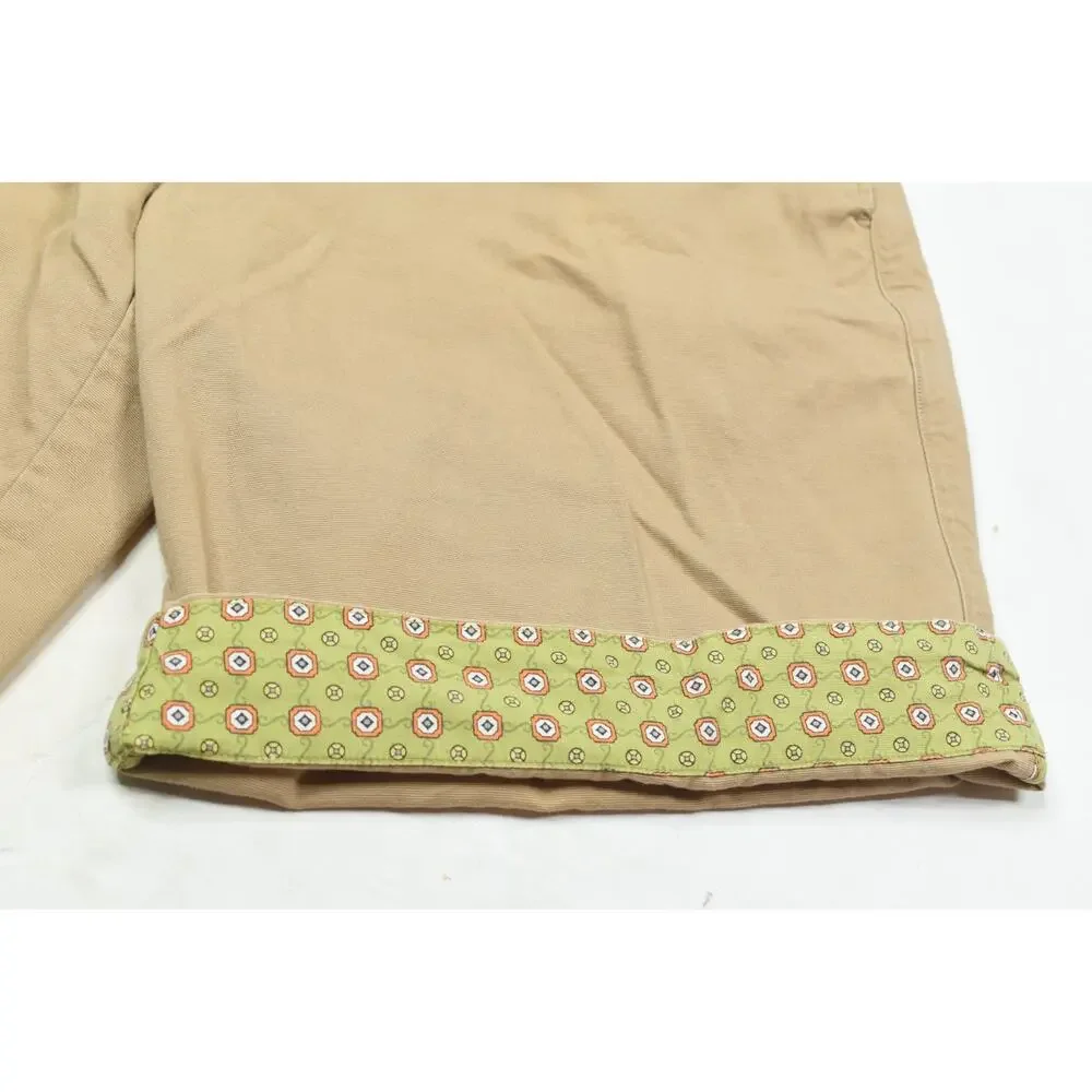 Robert Graham Chino Shorts Mens 34 Beige Khaki Flip-Cuff Cotton 10